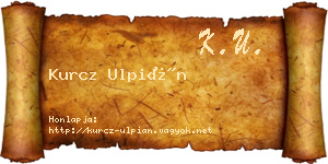 Kurcz Ulpián névjegykártya